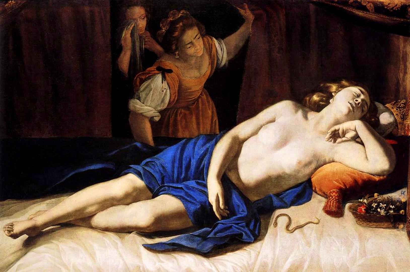 Tableau d'Artemisia Gentileschi, la mort de Cléopâtre