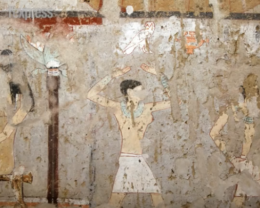 image d'une danseuse au sein nu, tombe d'Hetpet, Egypte